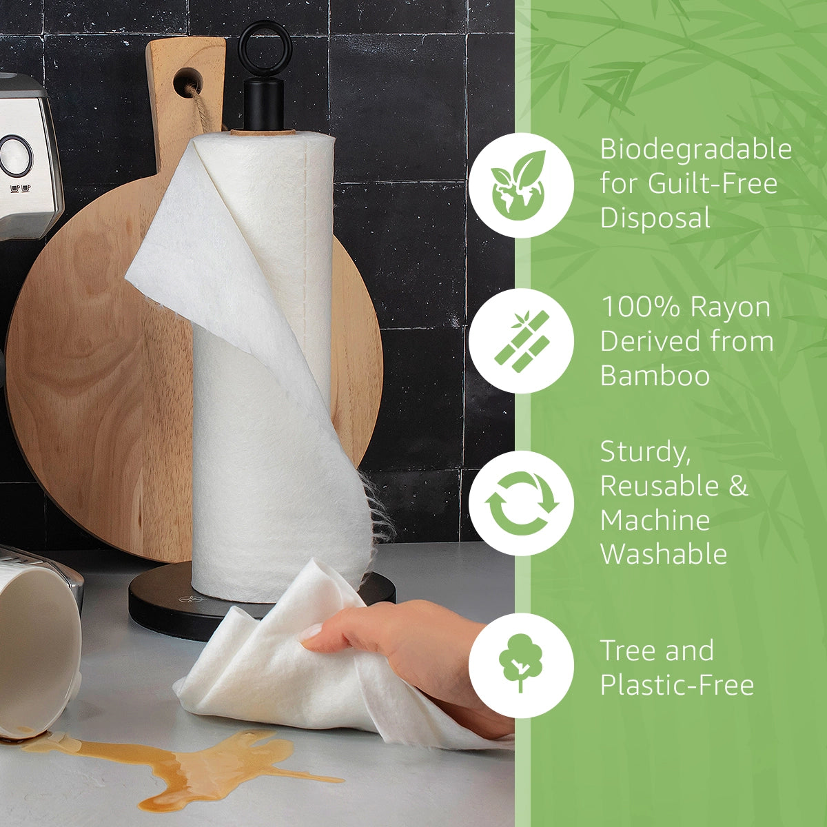 Reusable Bamboo Paper Towels Roll - 20 Sheets