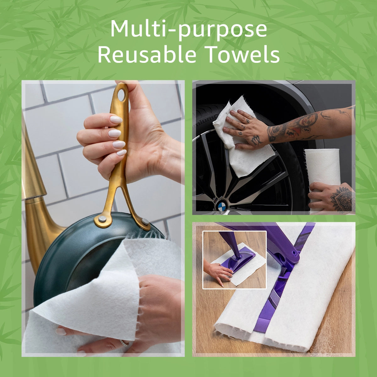 Reusable Bamboo Paper Towels Roll - 20 Sheets